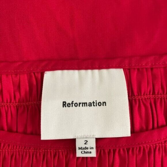 NEW Reformation Laguna Two Piece Matching Midi Skirt Set Lipstick Red US 2 UK 4 - Picture 9 of 14